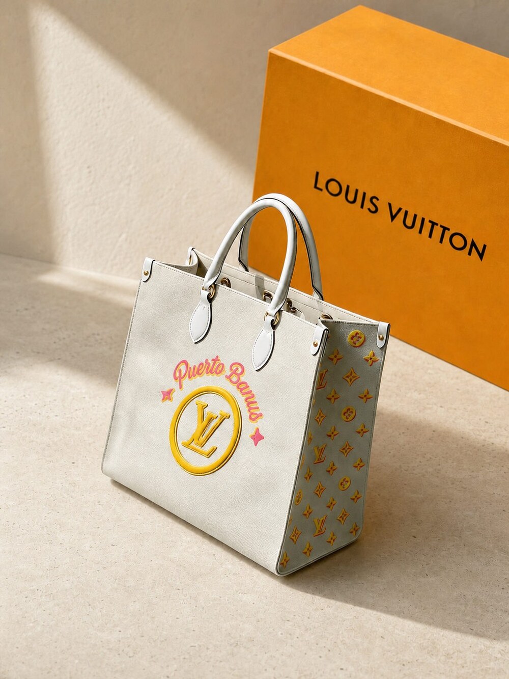 Louis Vuitton White Trim Monogram Carryall from Puerto Banus Edition - Picture 7 of 9